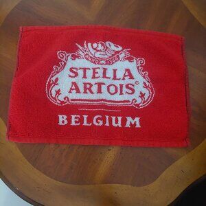 Vintage Stella Artois Woven Cotton Beer Bar Golf Towel 15x11 Made in USA